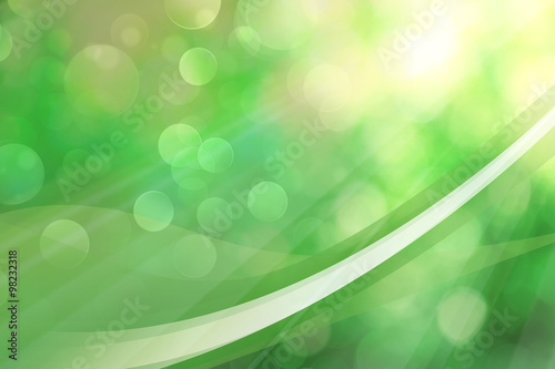Green abstract nature background with sunlight