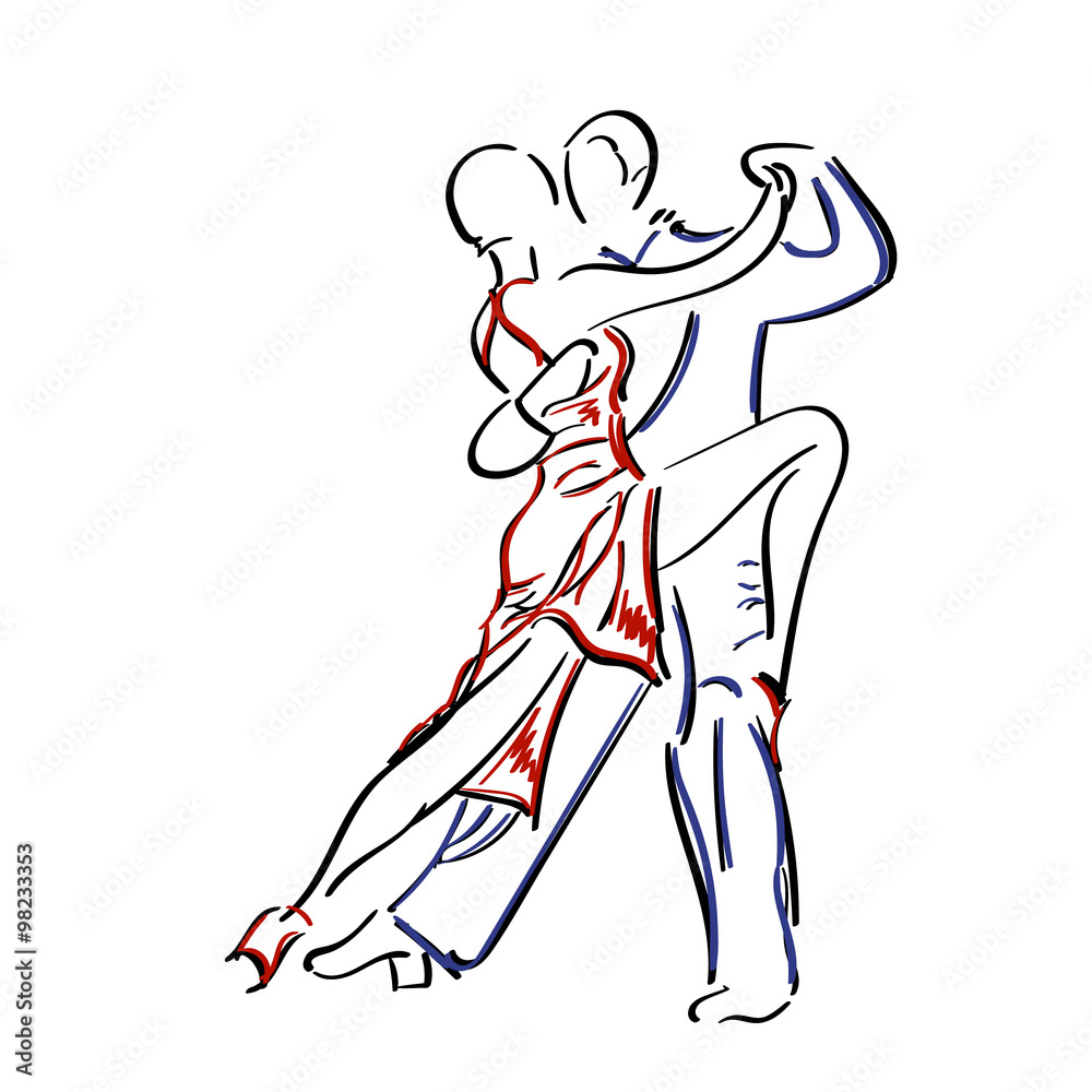 Obraz premium Couple dancing tango.