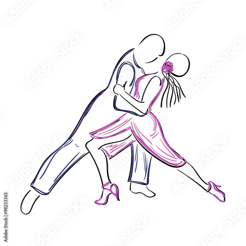 Dancing couple illustration.
