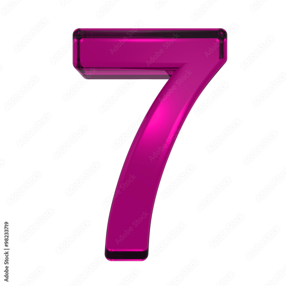 One digit from pink alphabet set, isolated on white. Computer generated 3D photo rendering. One digit from pink alphabet set, isolated on white. Computer generated 3D photo rendering.