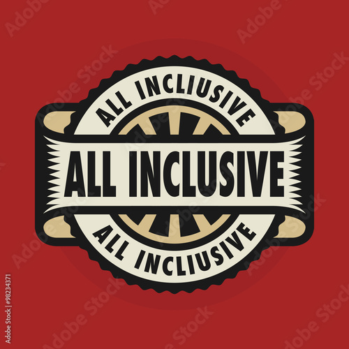 Stamp or emblem with text All inclusive