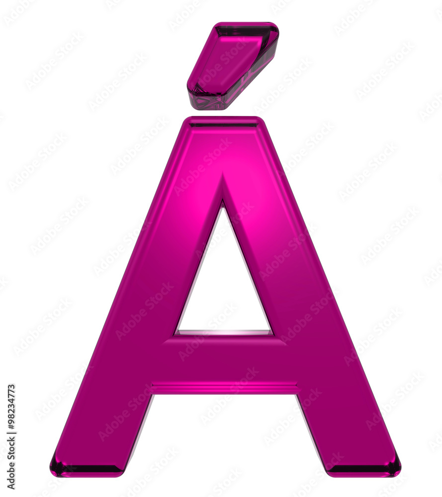 One letter from pink alphabet set, isolated on white. Computer generated 3D photo rendering. One letter from pink alphabet set, isolated on white. Computer generated 3D photo rendering.