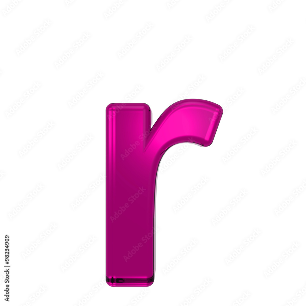 One lower case letter from pink alphabet set, isolated on white. Computer generated 3D photo rendering. One lower case letter from pink alphabet set, isolated on white. Computer generated 3D photo rendering.
