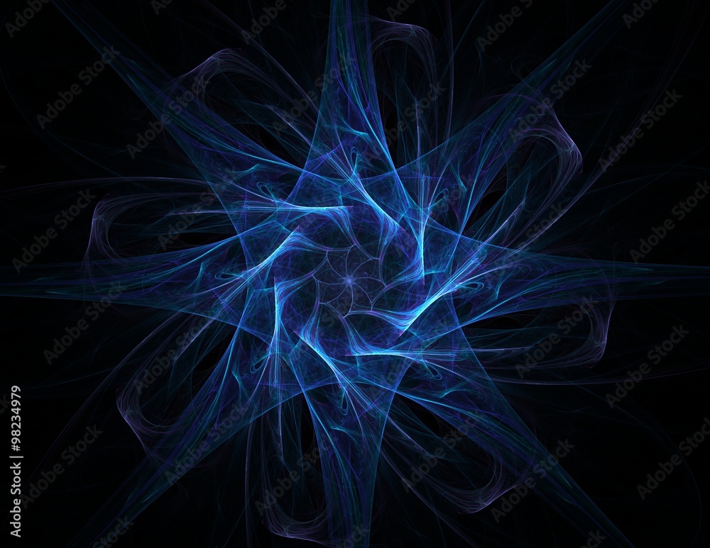 Fototapeta premium Elementary Particles series. Interplay of abstract fractal forms on the subject of nuclear physics science and graphic design.