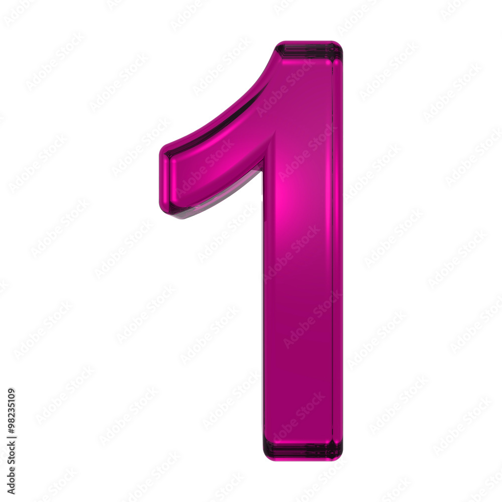 One digit from pink alphabet set, isolated on white. Computer generated 3D photo rendering. One digit from pink alphabet set, isolated on white. Computer generated 3D photo rendering.