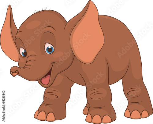 Cute funny baby elephant