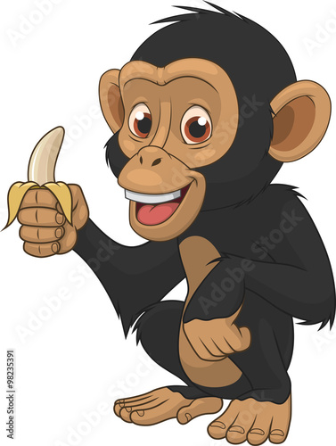 Funny monkey with banana