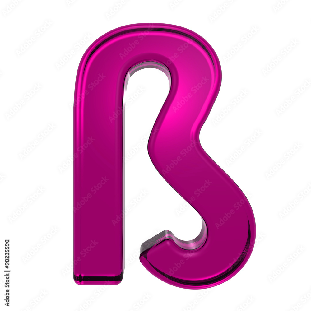 Naklejka premium One letter from pink alphabet set, isolated on white. Computer generated 3D photo rendering.