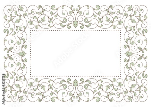 Vintage card with floral ornament.
