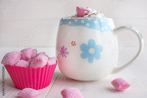 cup of hot chocolate and candy © DariaS