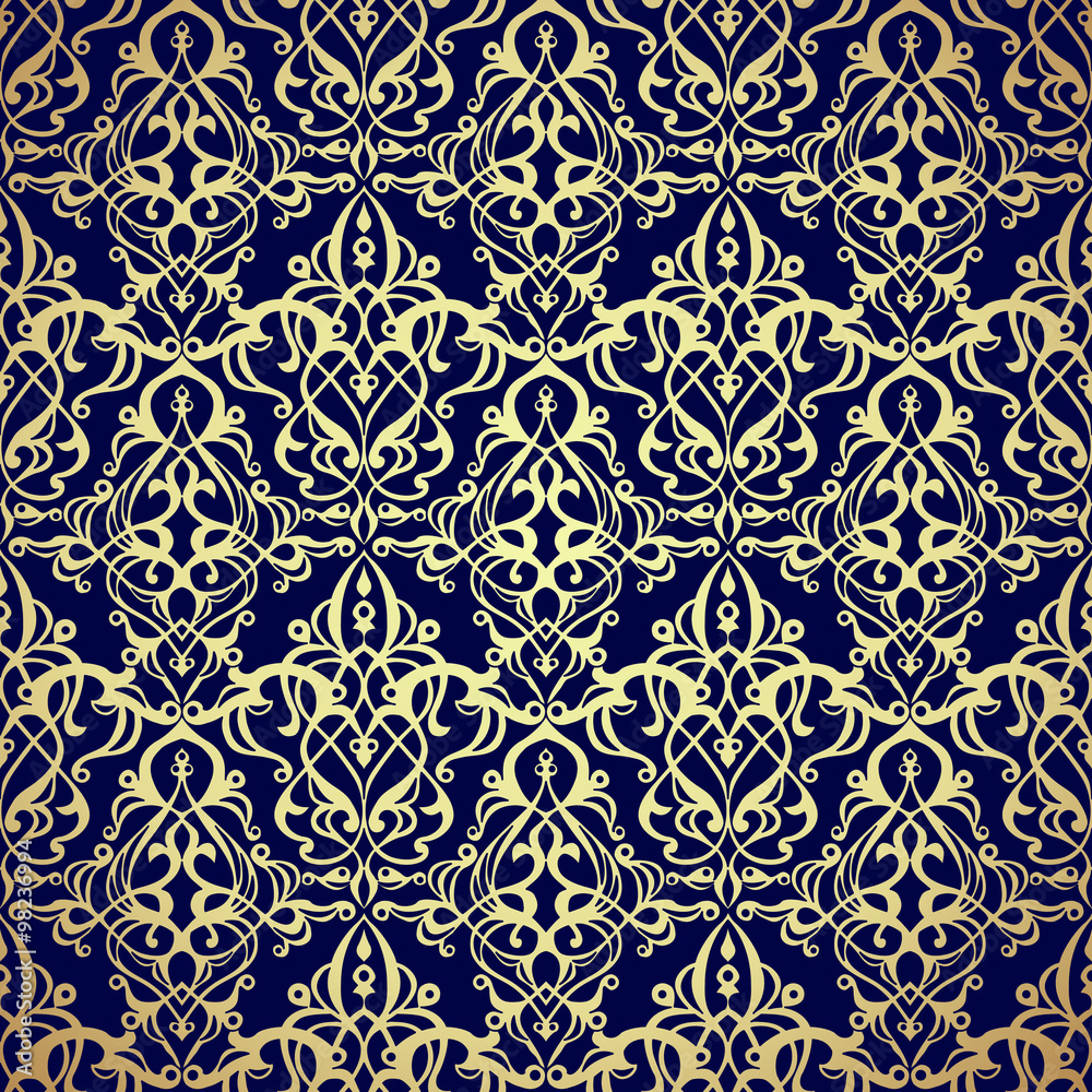 Pattern seamless with damask motifs. 