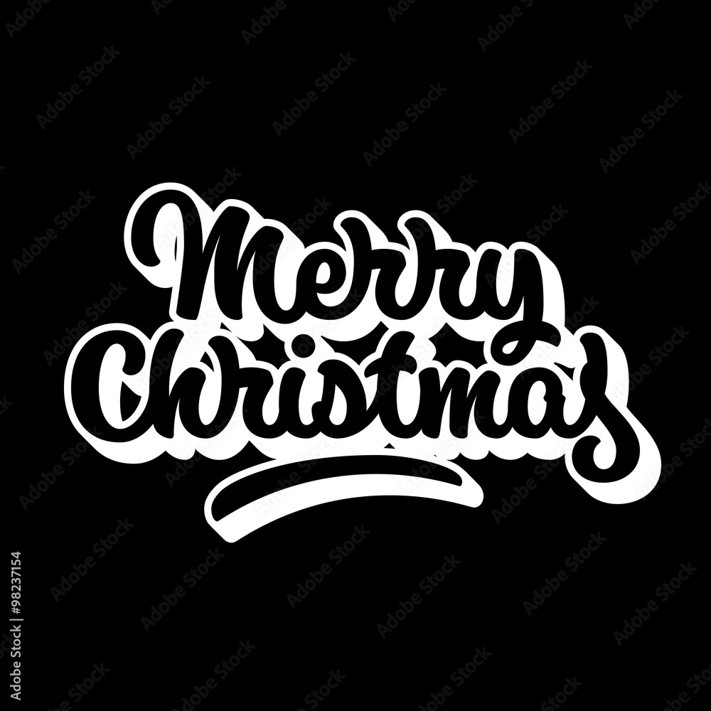 Merry Christmas Lettering Badge Merry Christmas Lettering Badge