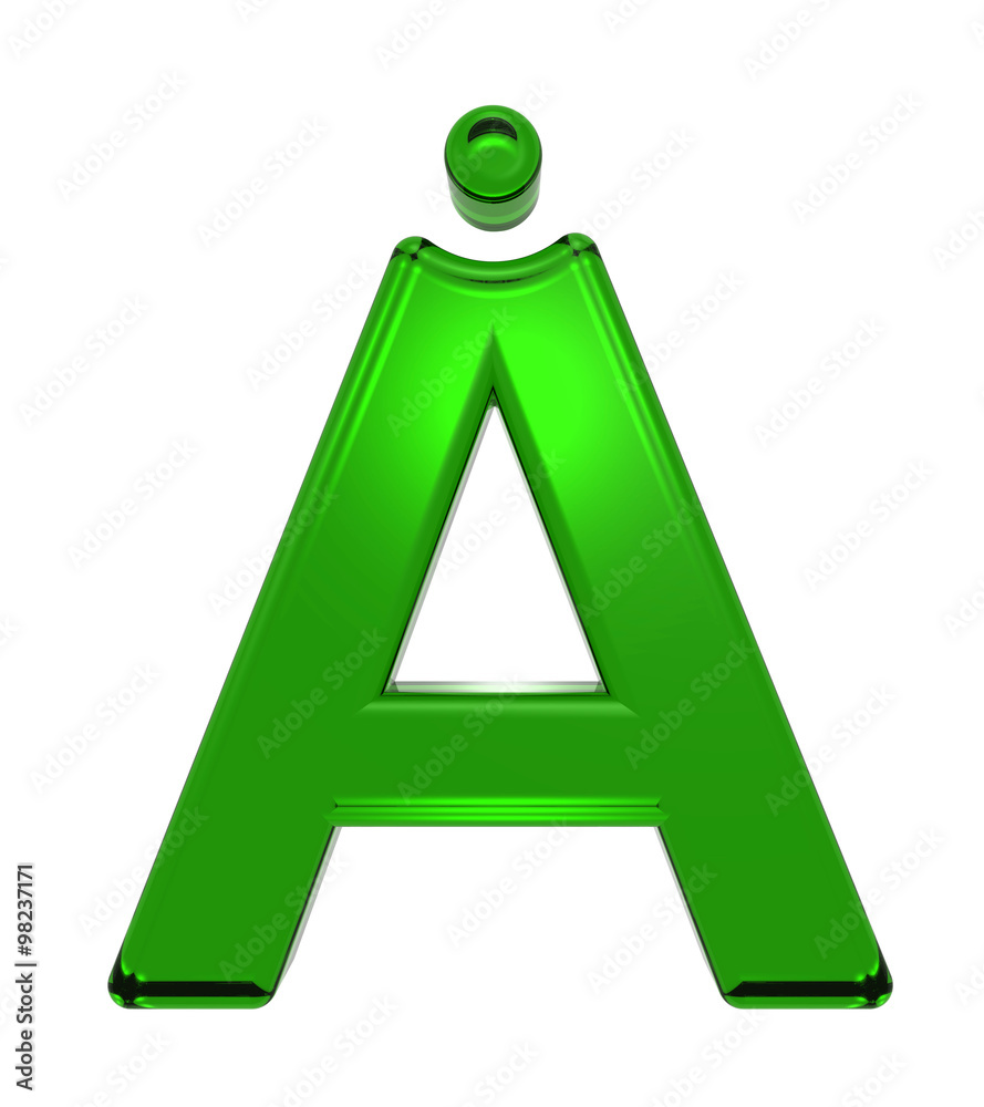 One letter from emerald alphabet set, isolated on white. Computer generated 3D photo rendering. One letter from emerald alphabet set, isolated on white. Computer generated 3D photo rendering.