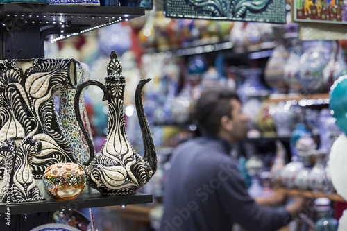 Traditional Turkish ceramics on the Grand Bazaar photo