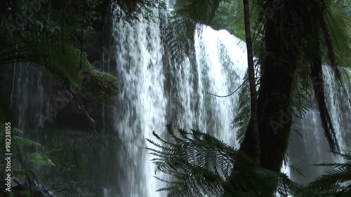 waterfall in tasmania rain forest in mount field national park