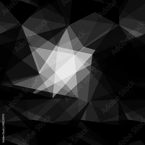 Black and white abstract background polygon