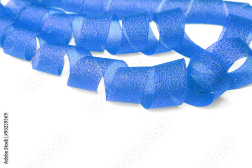 Blue ribbon twisted spiral.