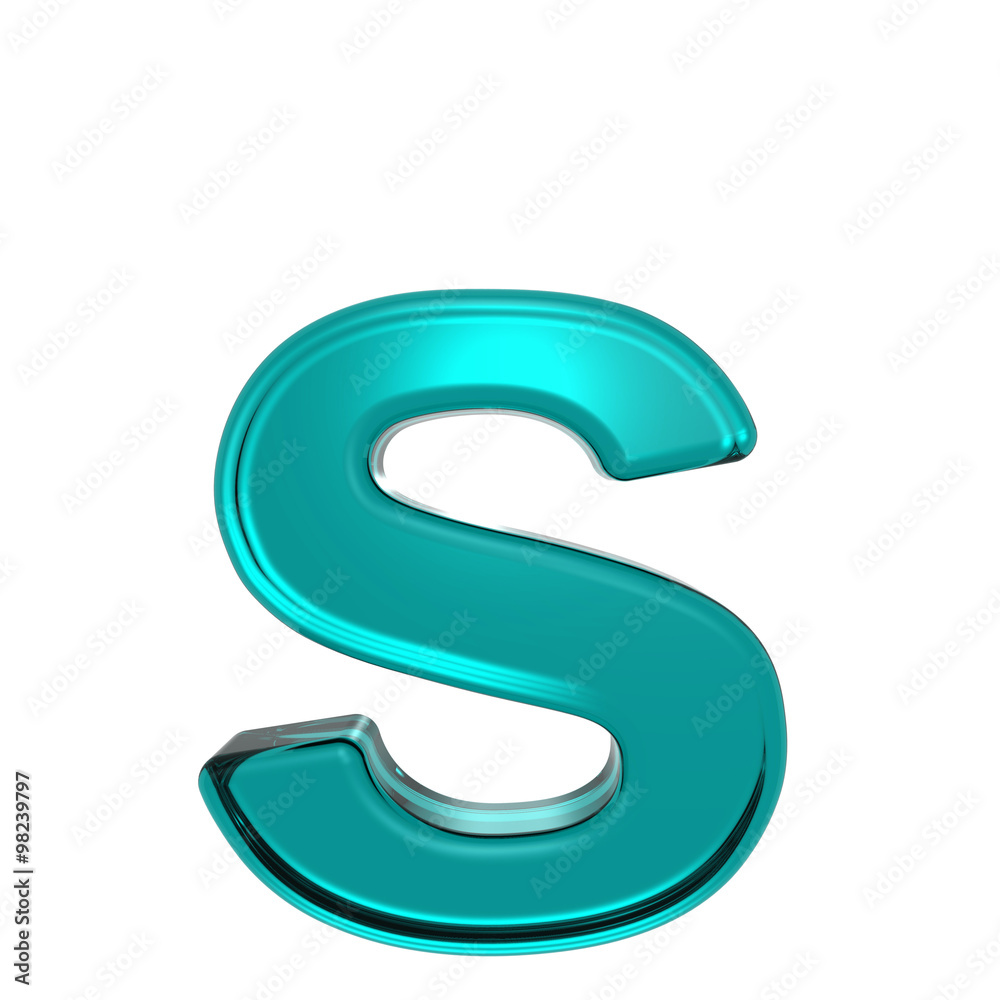 One lower case letter from turquoise alphabet set, isolated on white. Computer generated 3D photo rendering. One lower case letter from turquoise alphabet set, isolated on white. Computer generated 3D photo rendering.