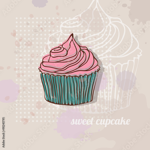 cute card with cupcake