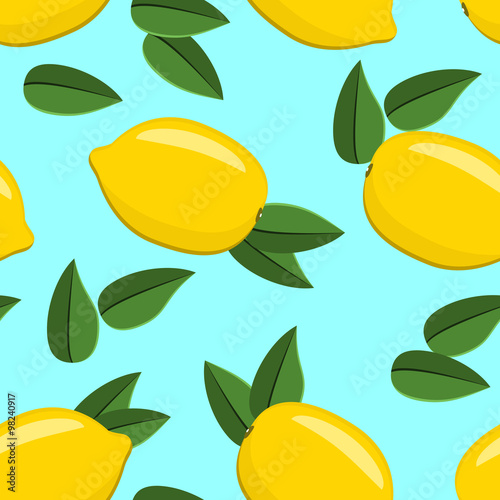 Lemons pattern. Seamless background. Vector illustration