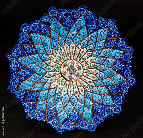 persian enamel plate