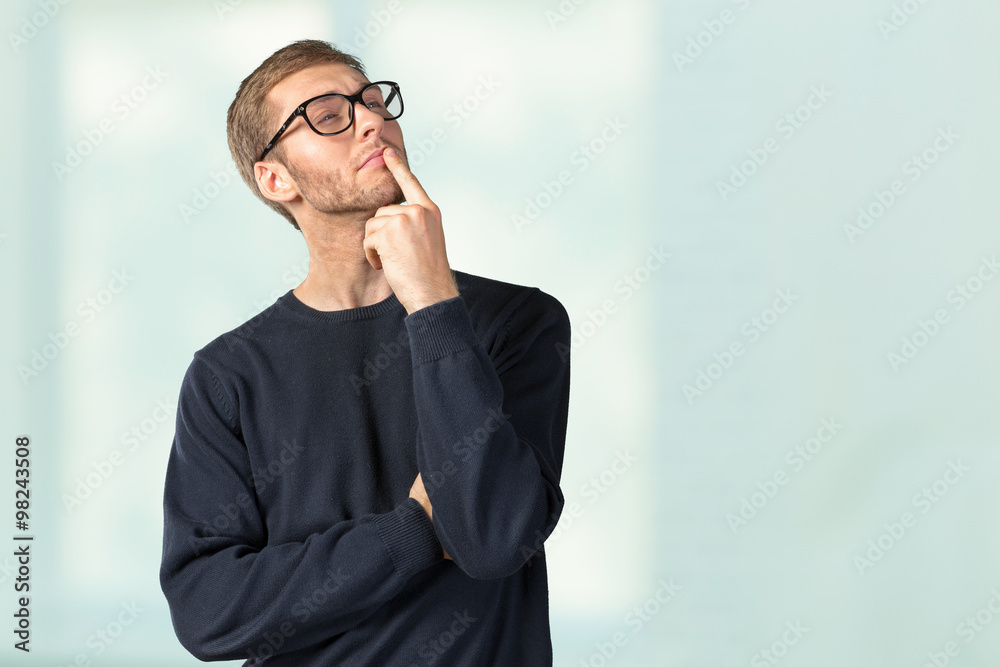 Portrait of handsome young thoughtful man Portrait of handsome young thoughtful man