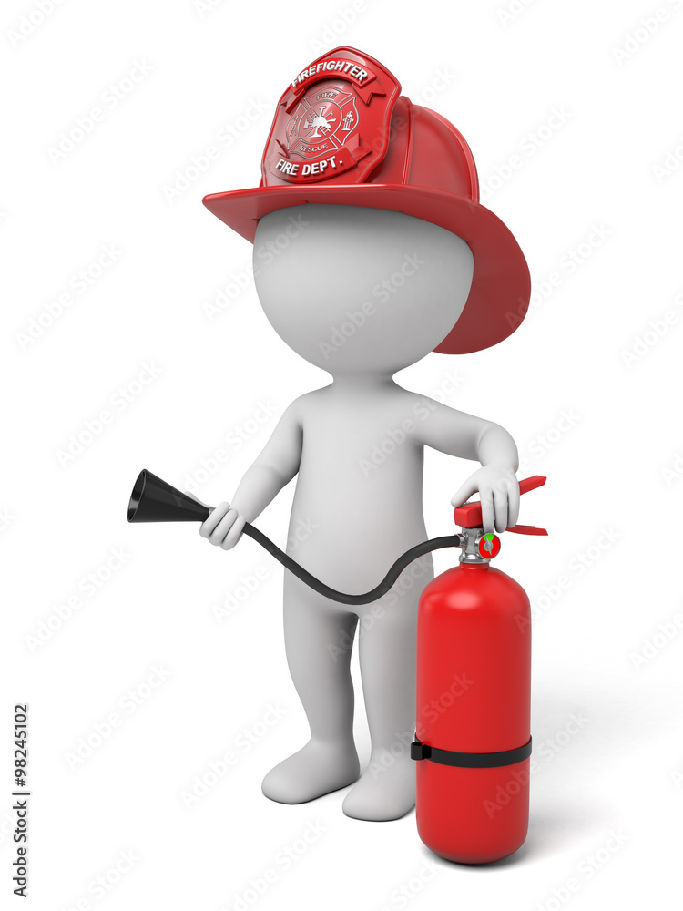 Obraz premium The 3d guy is a firefighter