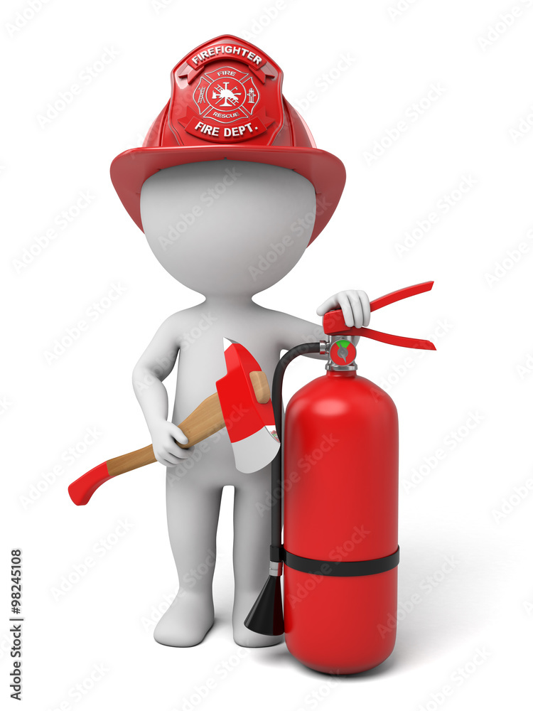 Naklejka premium The 3d guy is a firefighter