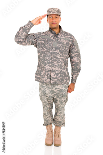 Plakat soldier saluting