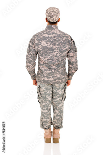 back view of military man