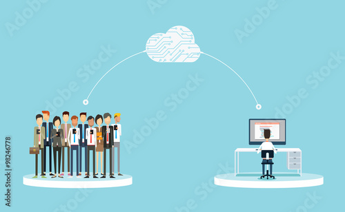 business connection to people on cloud concept