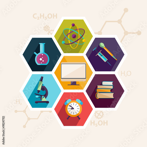 Science and Education. Flat design