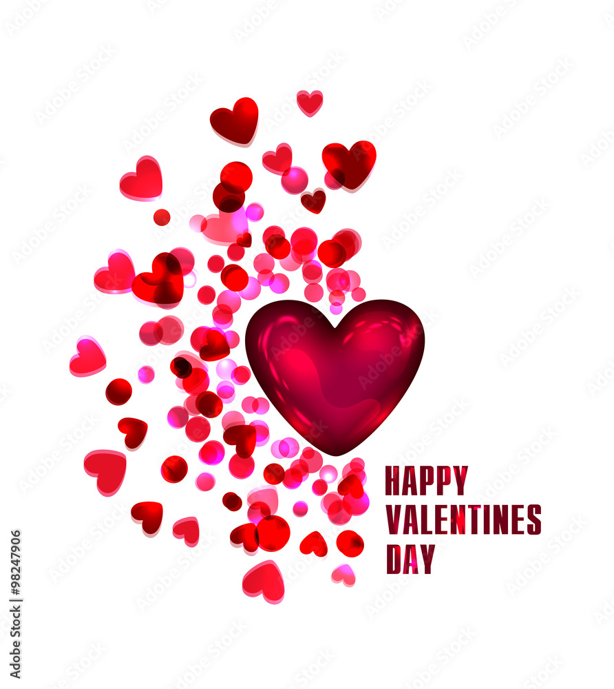Text greetings on Valentine's Day. vector love background
