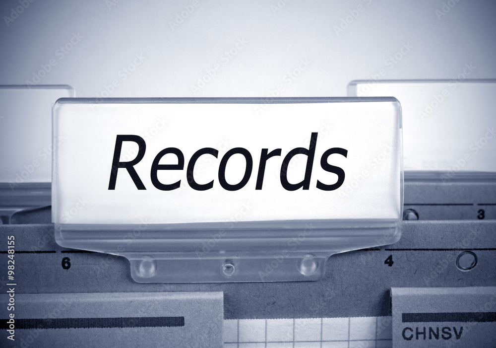 Records Register Folder Index with spotlight Records Register Folder Index with spotlight