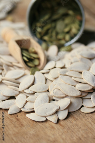 Dried white pumpkin seeds