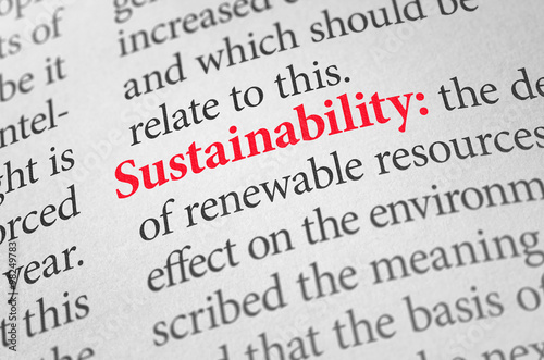 Canvas Print Definition of the word Sustainability in a dictionary