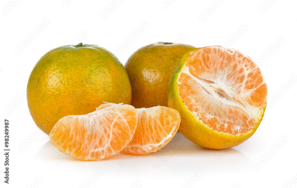 tangerine on white background tangerine on white background