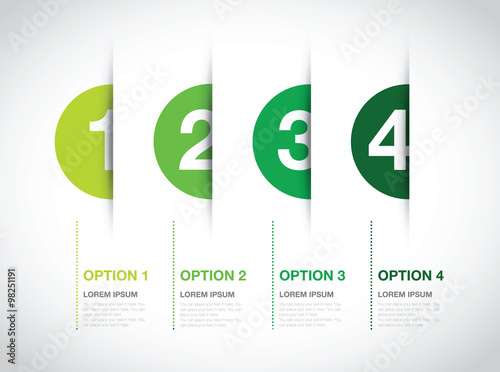 green numbered option background