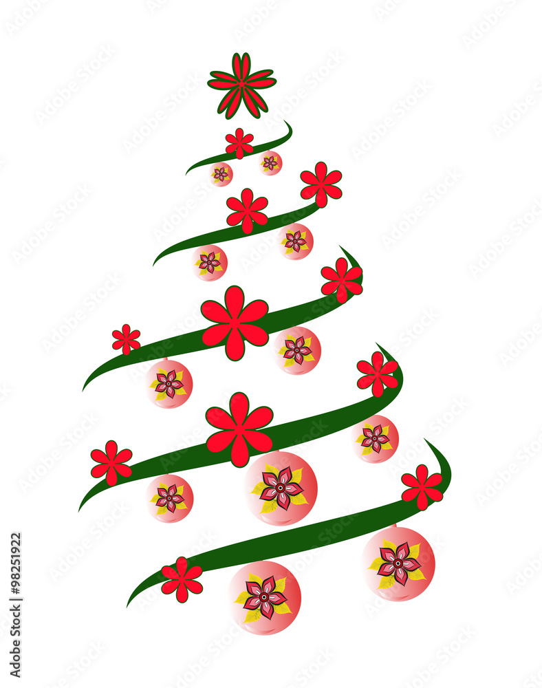 A stylized Christmas tree vector, albero di natale stilizzato vettoriale  Stock Vector | Adobe Stock