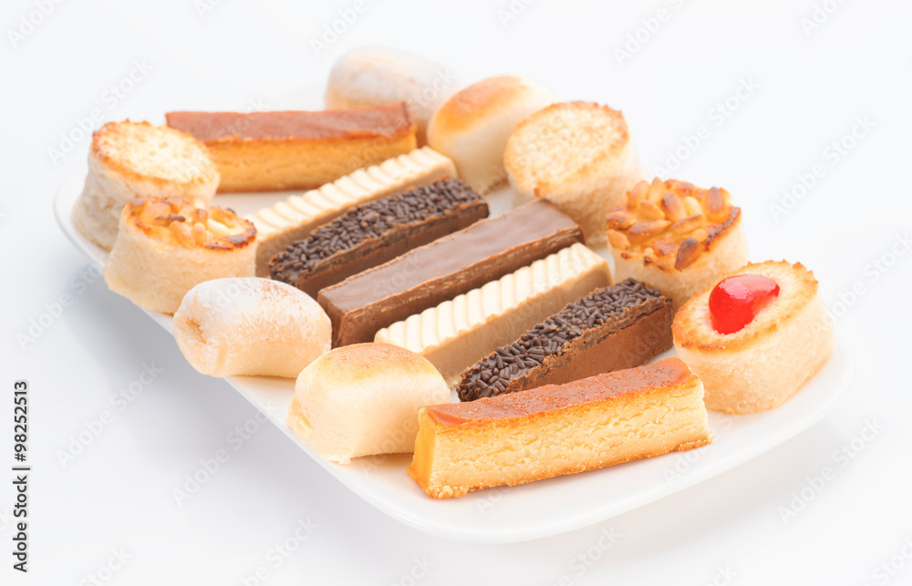 tray with nougat and marzipan tray with nougat and marzipan