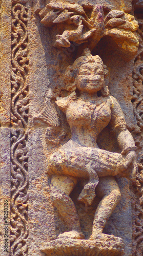 Dancing woman. Stone carving, 13 century AD, Surya mandir, Konark, India
