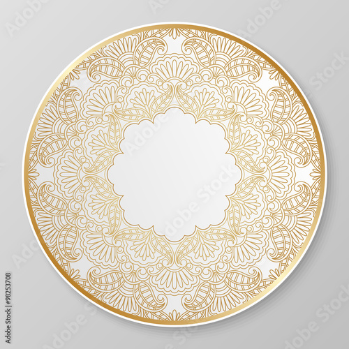 Gold decorative plate.