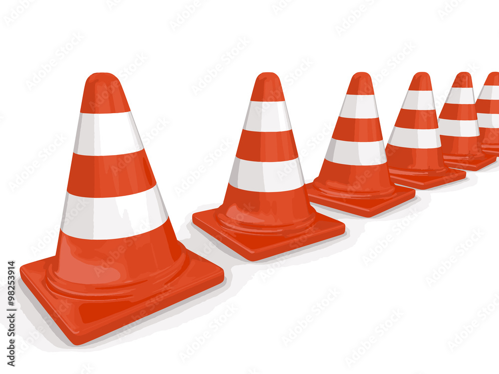 Row of traffic cones