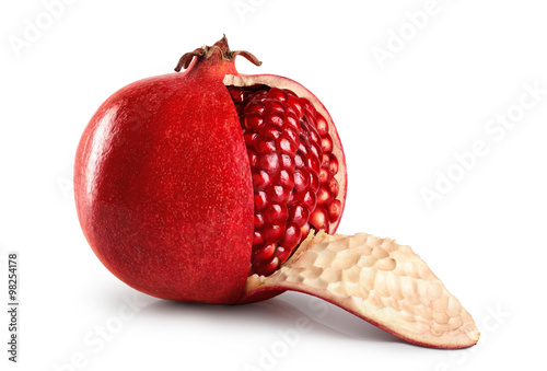 Pomegranate isolated on white background.