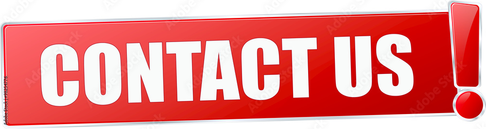 modern red contact us vector sign in red with metallic border and a exclamation mark modern red contact us vector sign in red with metallic border and a exclamation mark