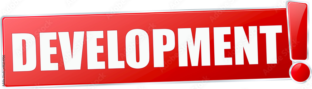 modern red development vector sign in red with metallic border and a exclamation mark modern red development vector sign in red with metallic border and a exclamation mark