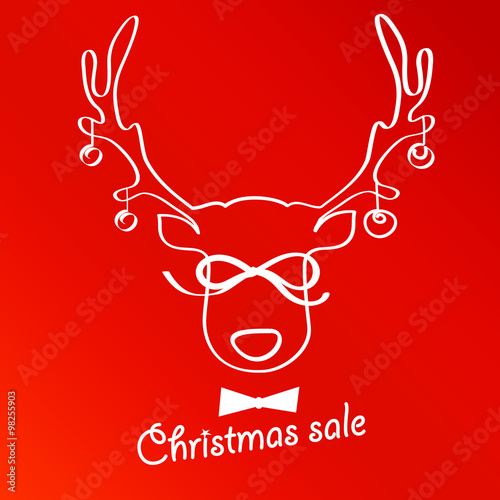 The horns of a deer labeled "Christmas Sale"