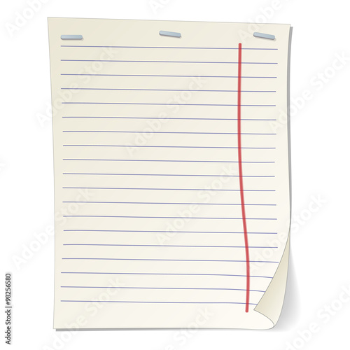 Stripped notebook paper cartoon illustration