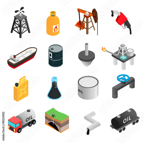 Oil industry isometric 3d icons