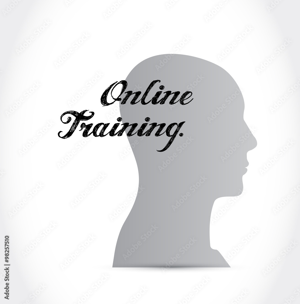 Online Training brain sign concept